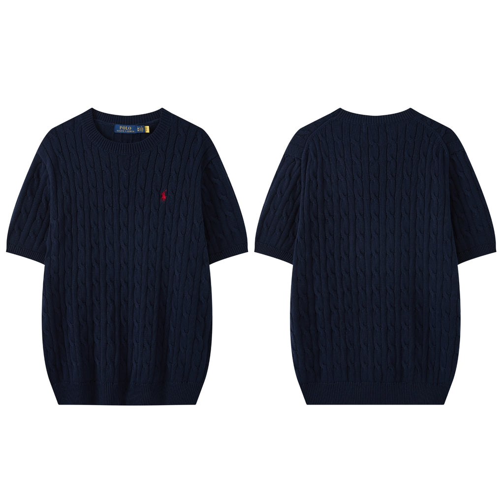 Cable Knit Embroidered Po T-Shirt