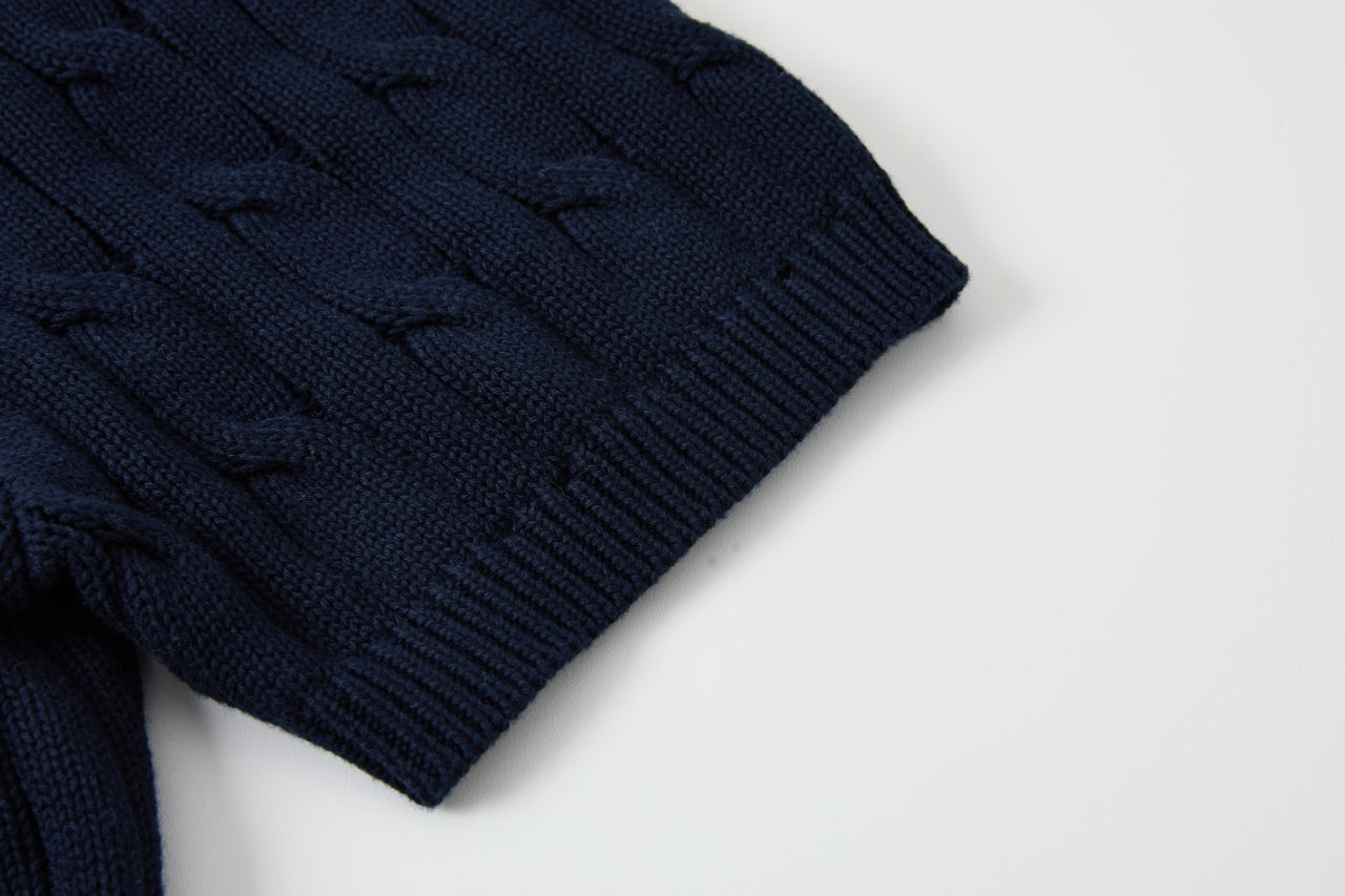 Cable Knit Embroidered Po T-Shirt