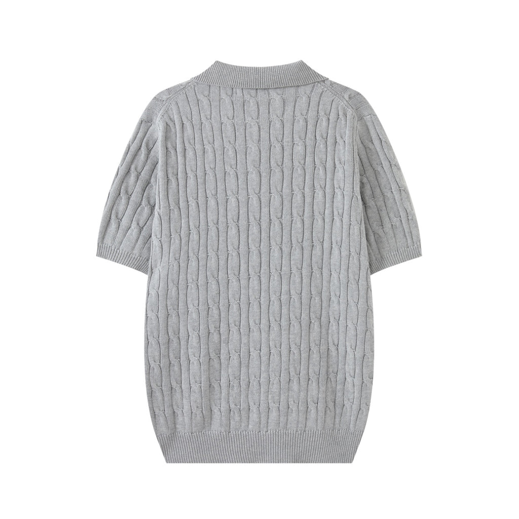 Cable Knit Embroidered P T-Shirt