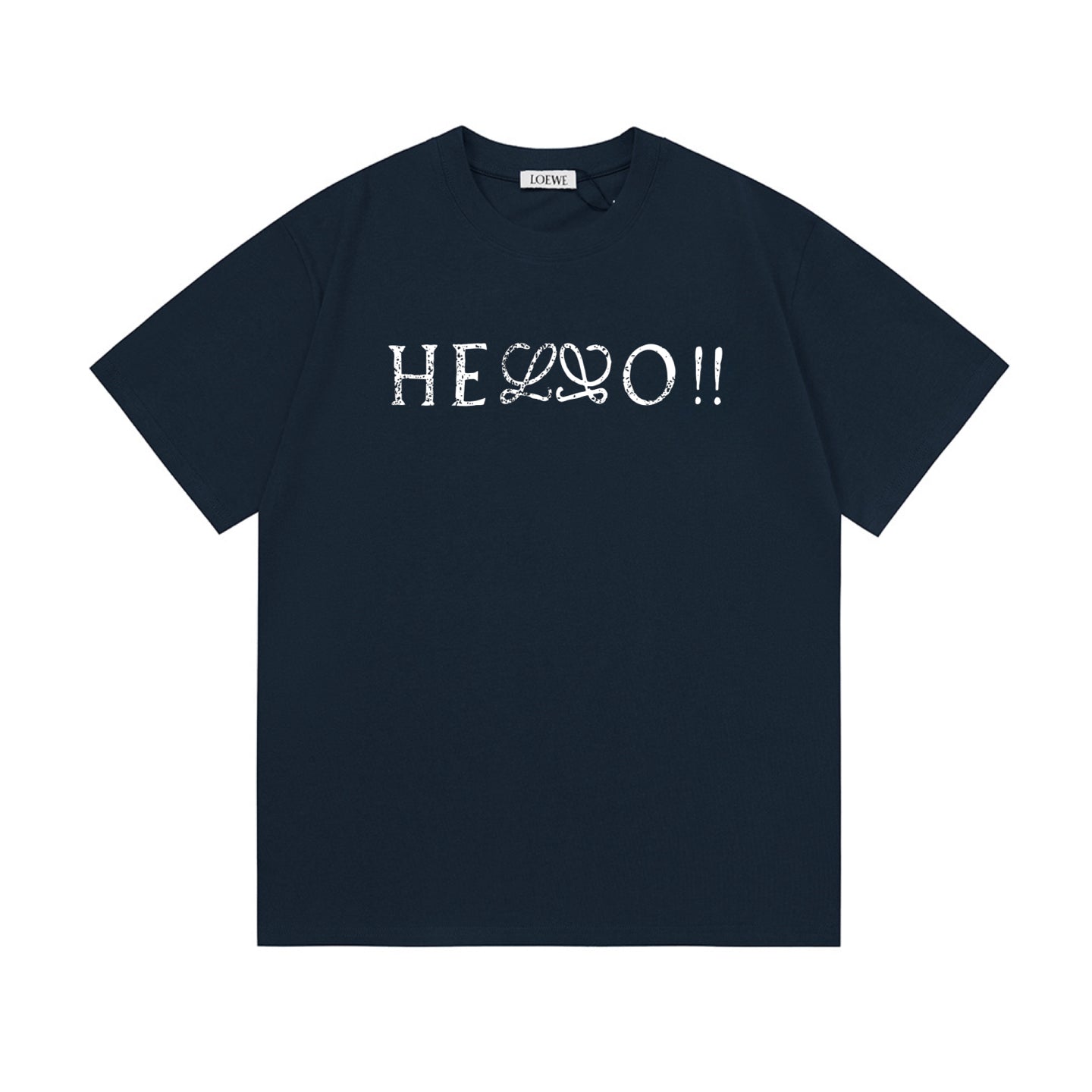 Distressed Logo Cotton T-Shirt