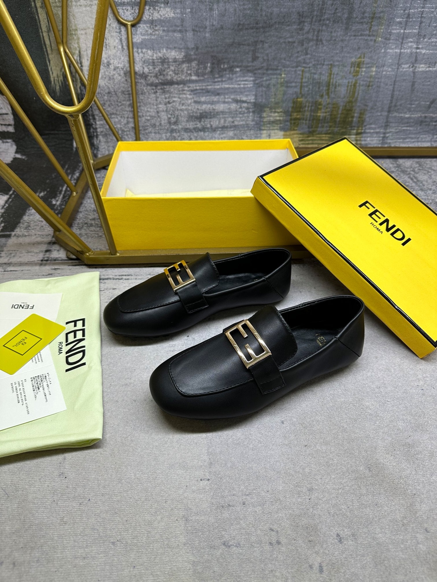 Premium Lambskin Leather Loafers with Gold Buckle – Soft Comfort Fit