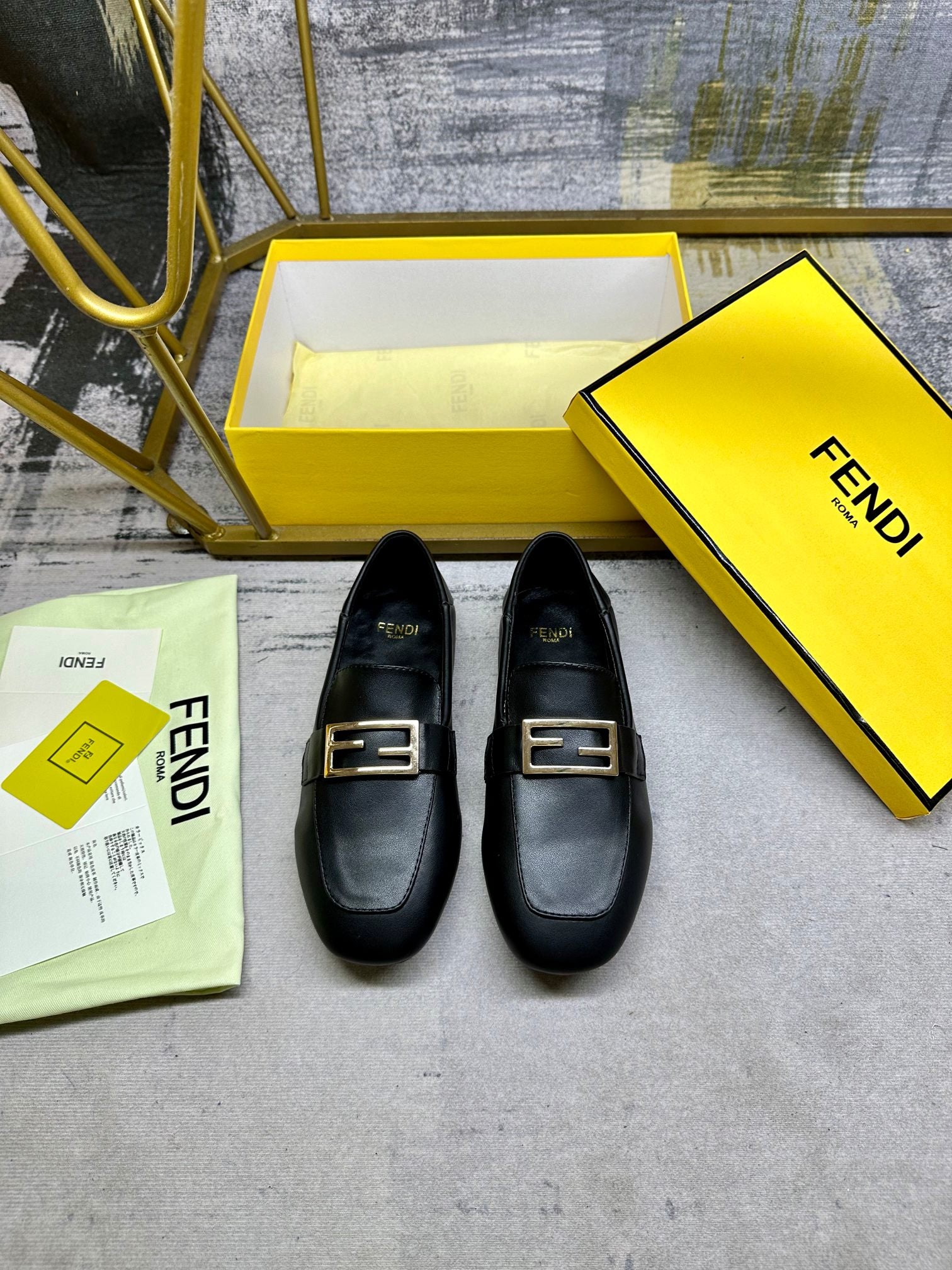 Premium Lambskin Leather Loafers with Gold Buckle – Soft Comfort Fit