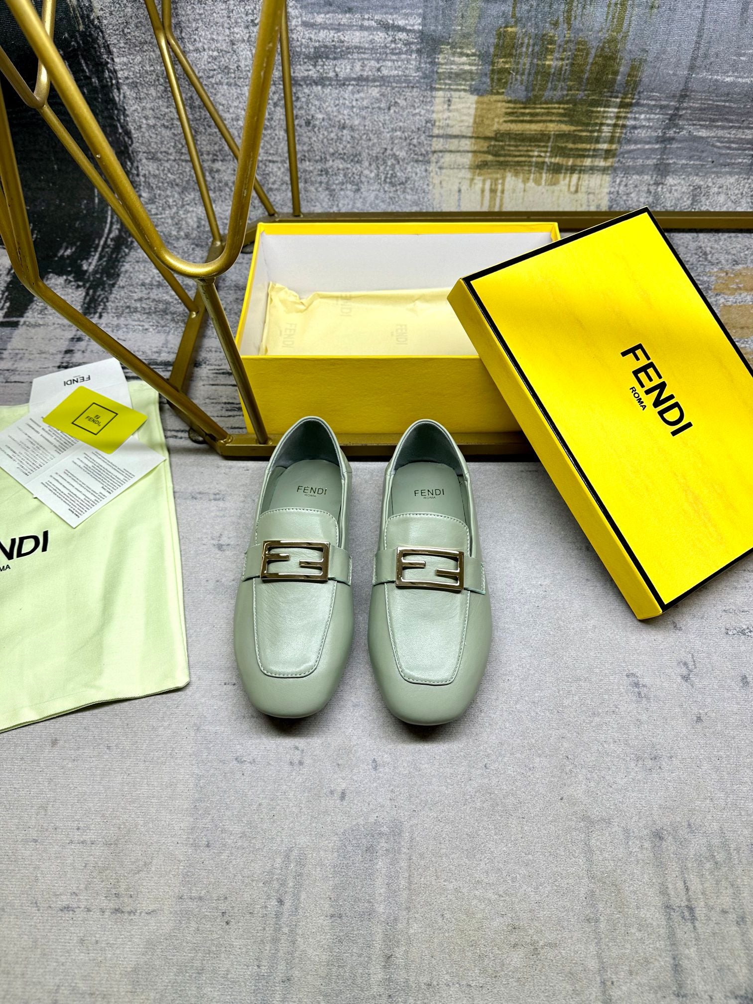 Premium Lambskin Leather Loafers with Gold Buckle – Soft Comfort Fit