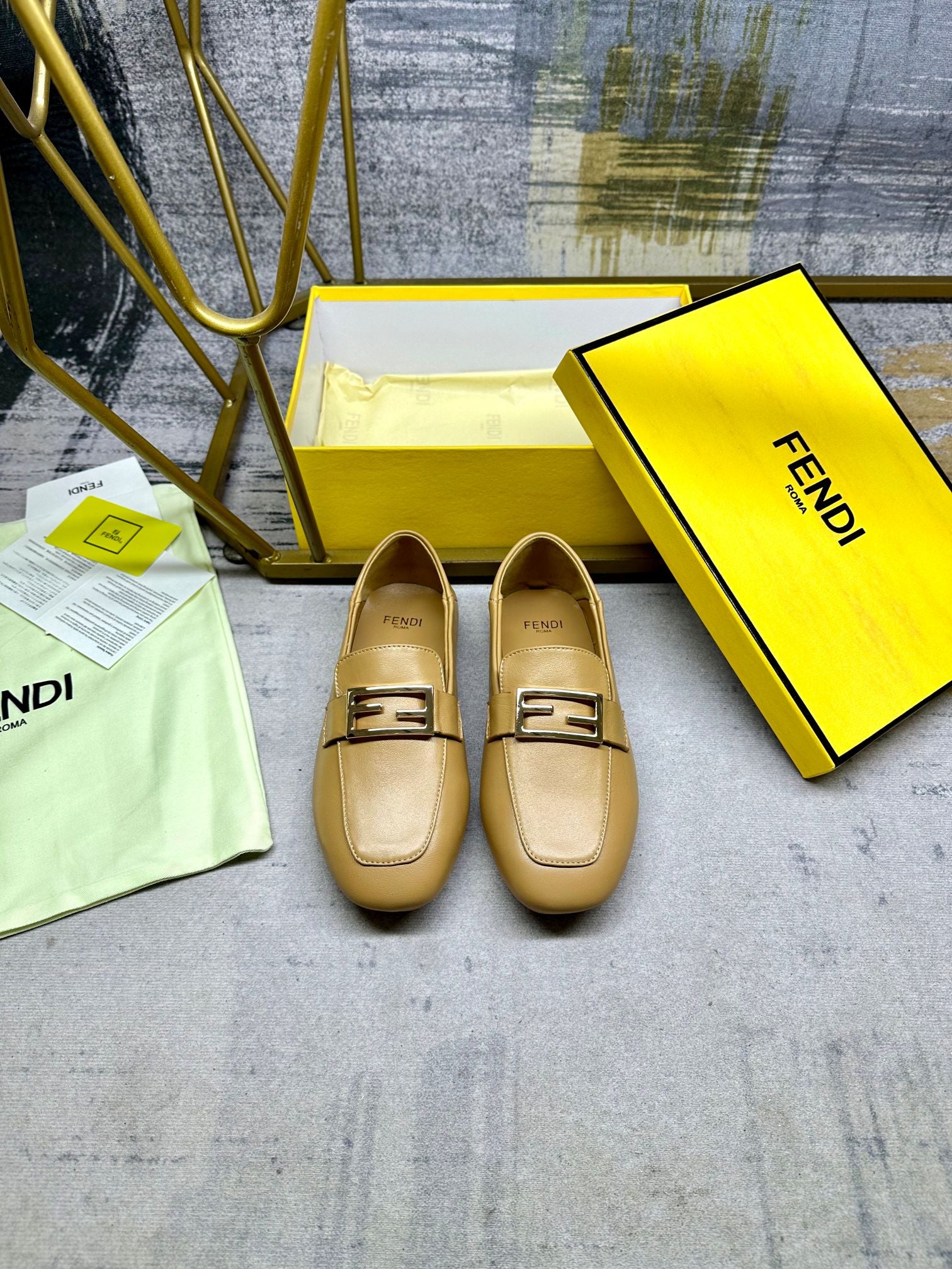 Premium Lambskin Leather Loafers with Gold Buckle – Soft Comfort Fit