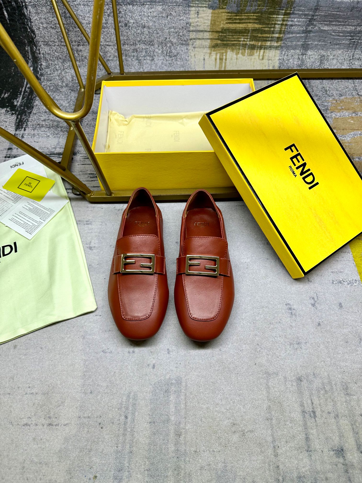 Premium Lambskin Leather Loafers with Gold Buckle – Soft Comfort Fit