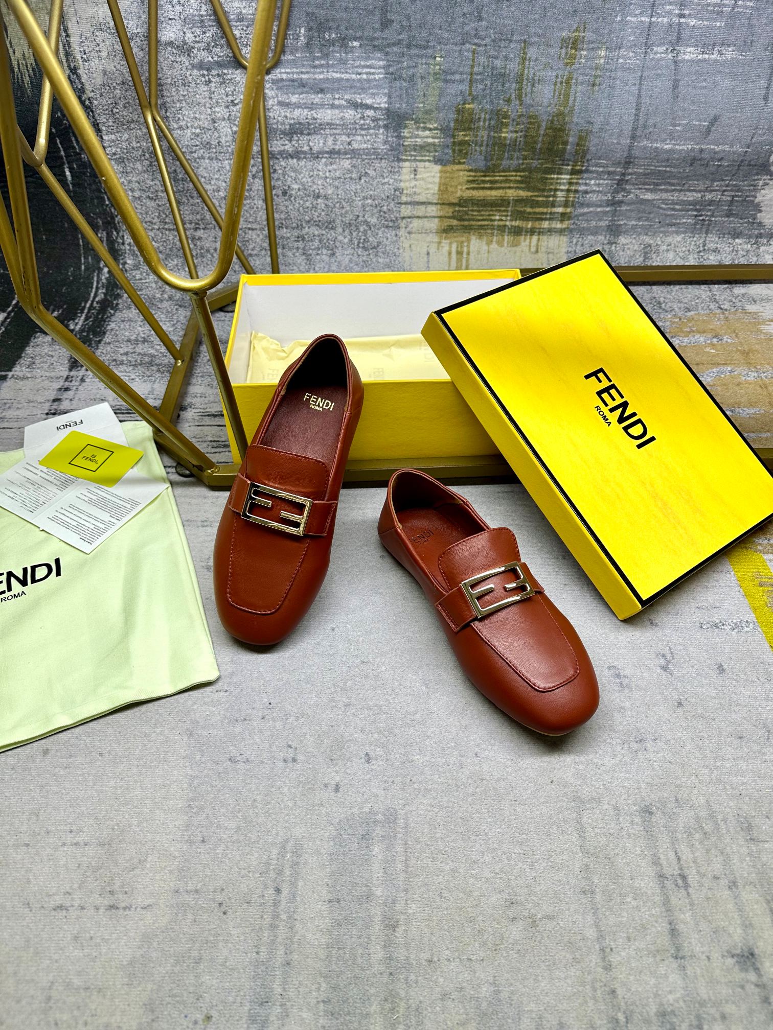 Premium Lambskin Leather Loafers with Gold Buckle – Soft Comfort Fit