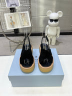 Suede Summer Chunky Sole Slides