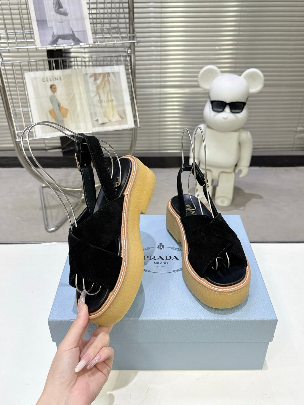 Suede Summer Chunky Sole Slides