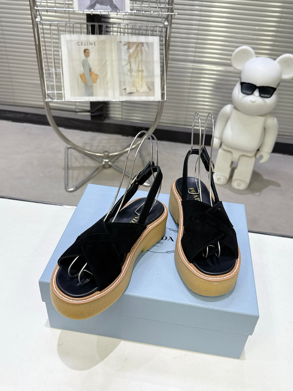Suede Summer Chunky Sole Slides