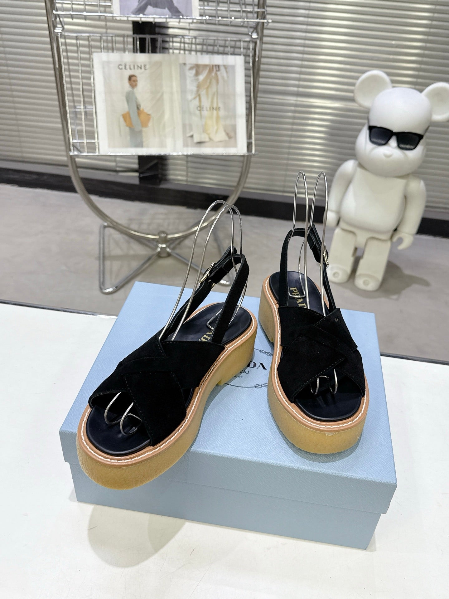 Suede Summer Chunky Sole Slides