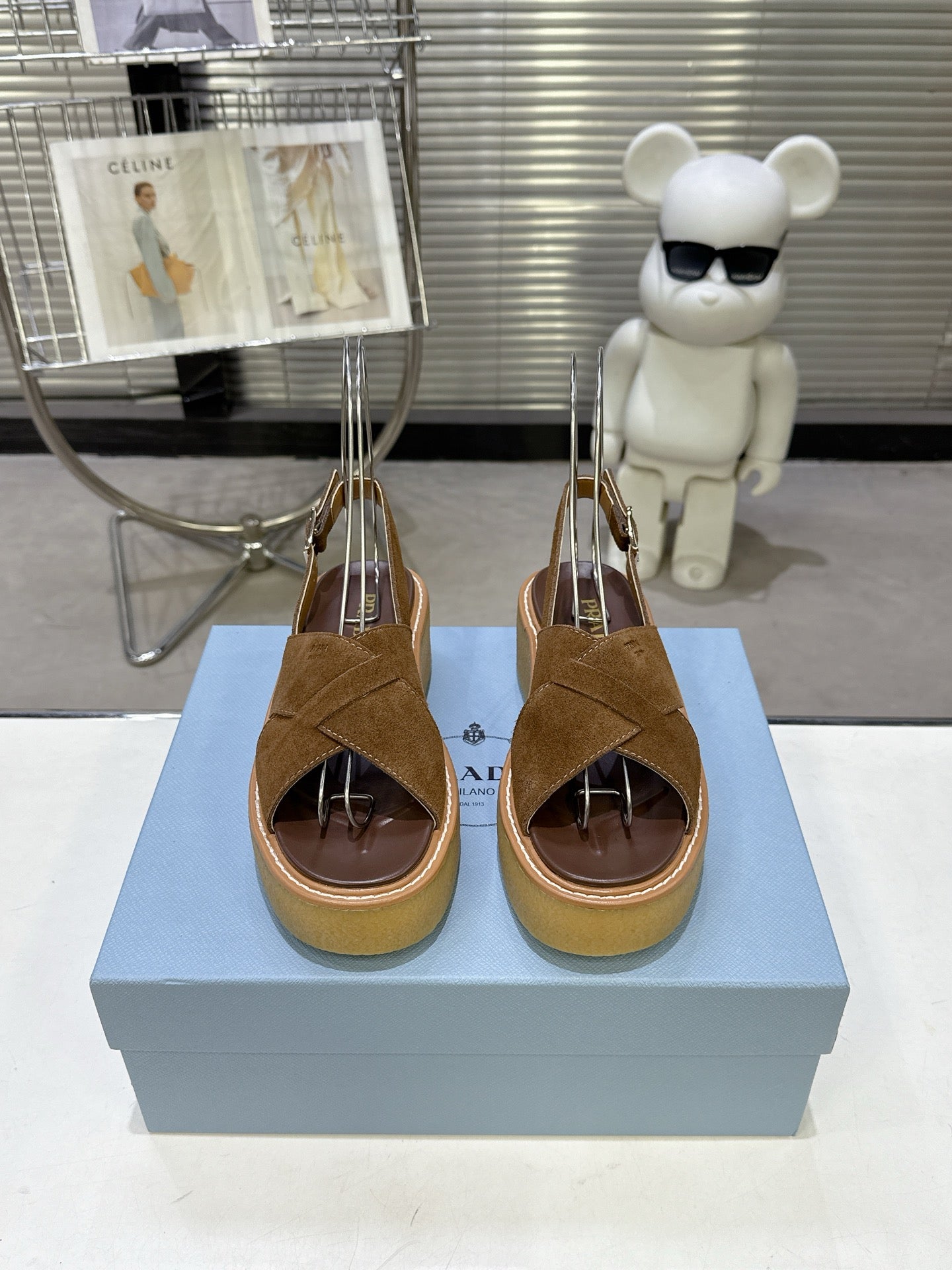 Suede Summer Chunky Sole Slides