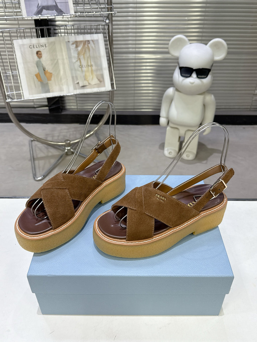 Suede Summer Chunky Sole Slides