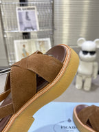 Suede Summer Chunky Sole Slides