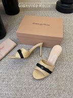 Raffia & Leather Minimalist Slides