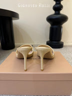 Raffia & Leather Minimalist Slides