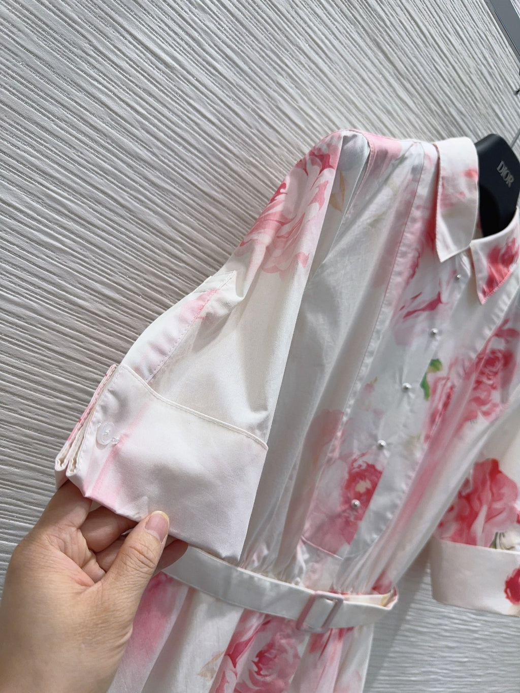 D - Elegant Printed Shirt Dress
