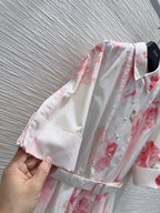 D - Elegant Printed Shirt Dress