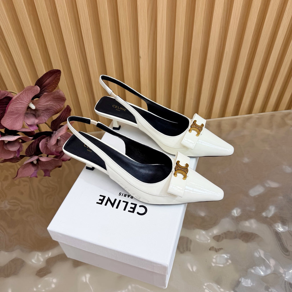 Triomphe Pointed Toe Kitten Heels