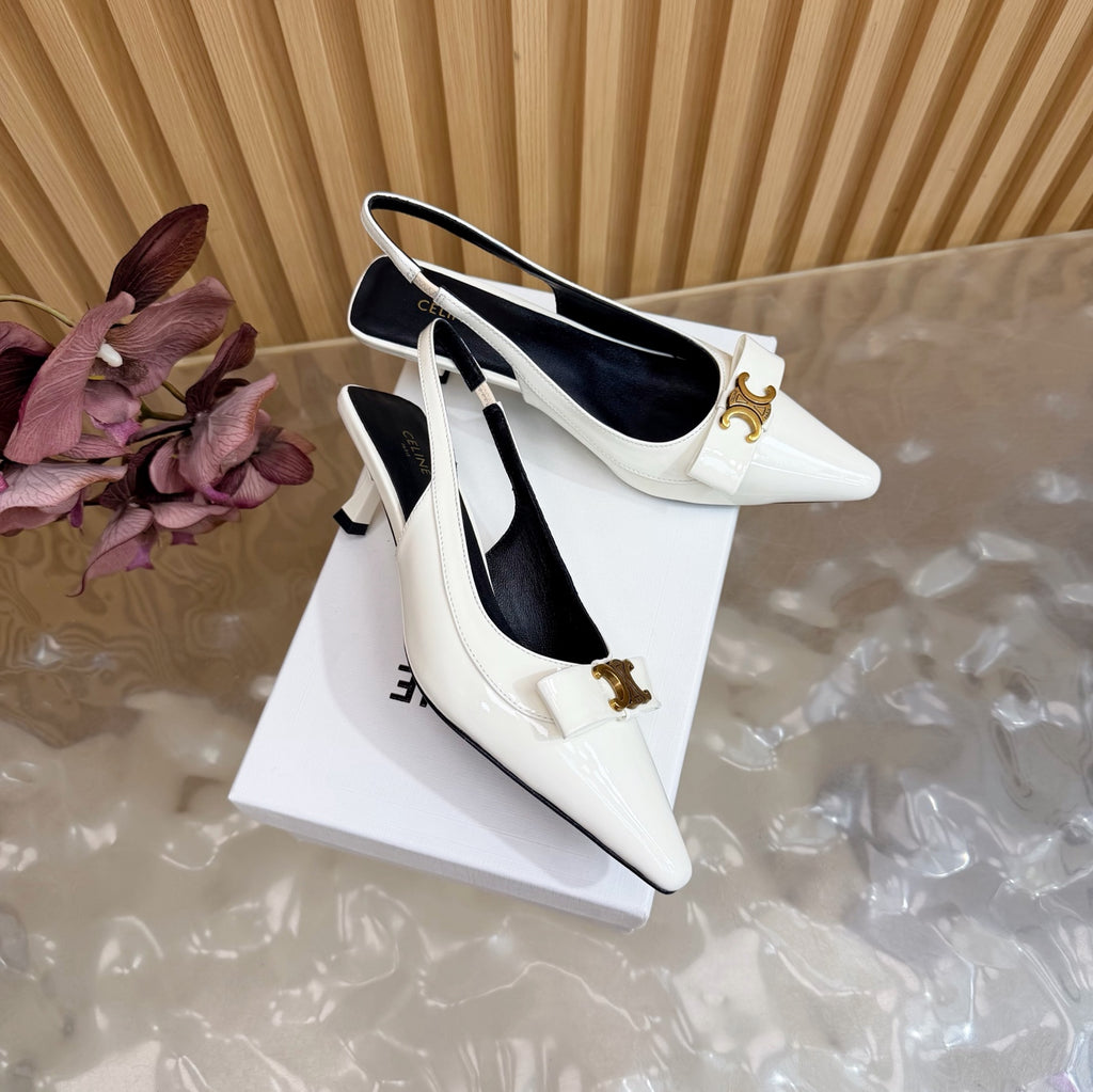 Triomphe Pointed Toe Kitten Heels