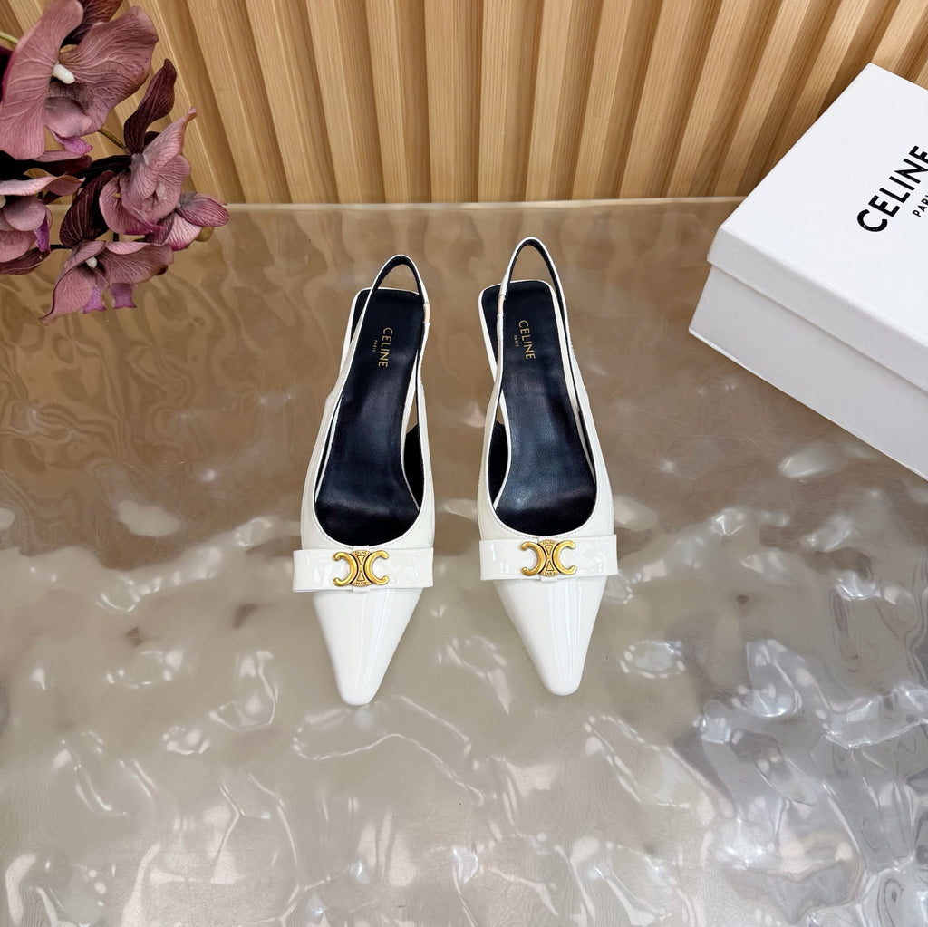 Triomphe Pointed Toe Kitten Heels