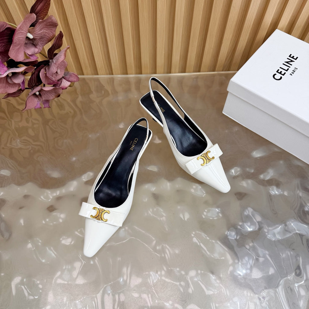 Triomphe Pointed Toe Kitten Heels