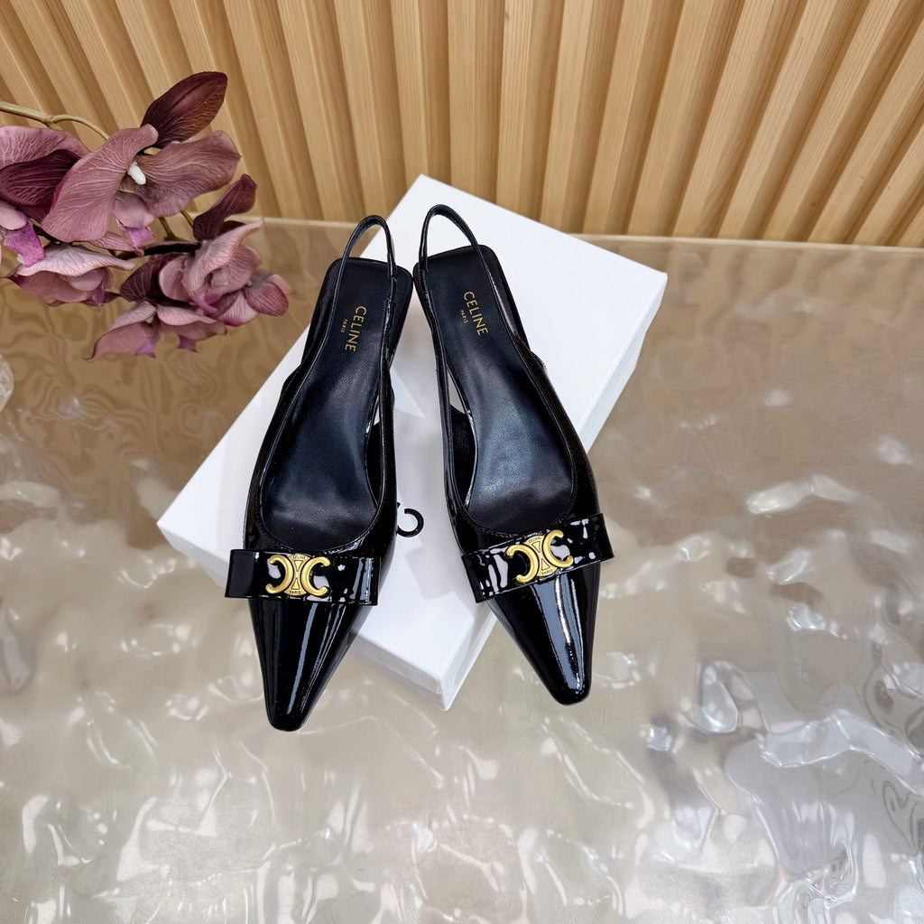 Triomphe Pointed Toe Kitten Heels