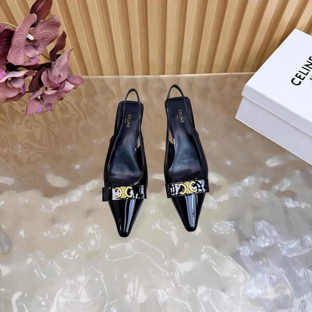 Triomphe Pointed Toe Kitten Heels