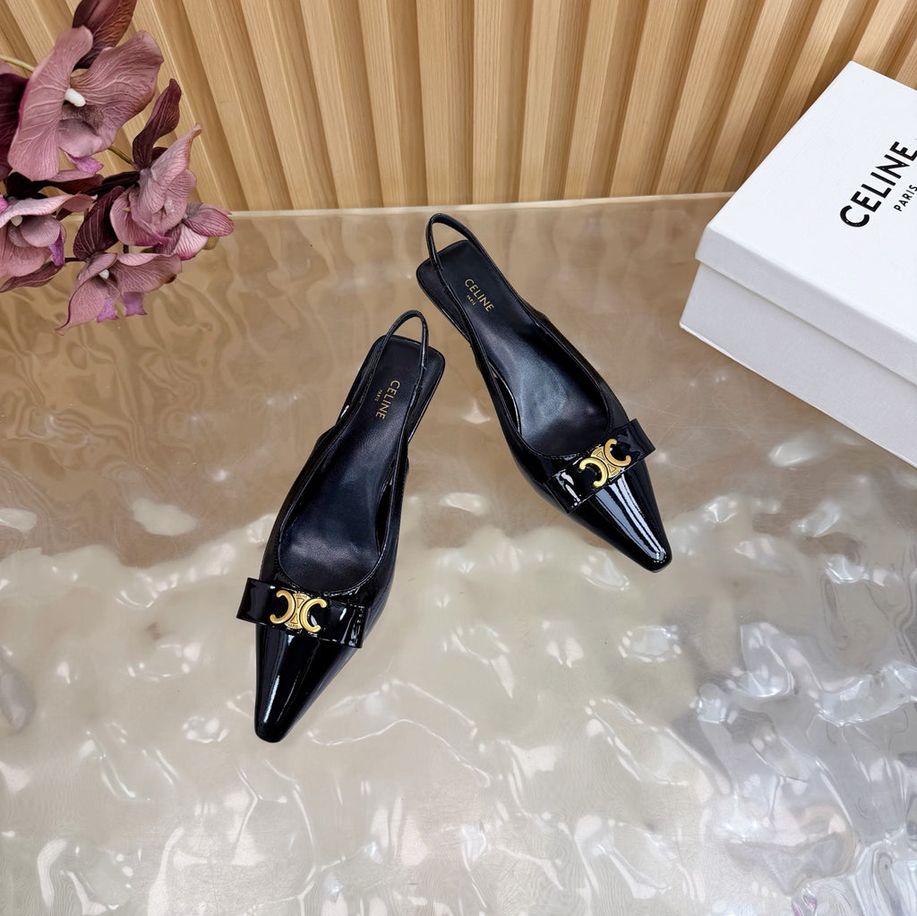 Triomphe Pointed Toe Kitten Heels