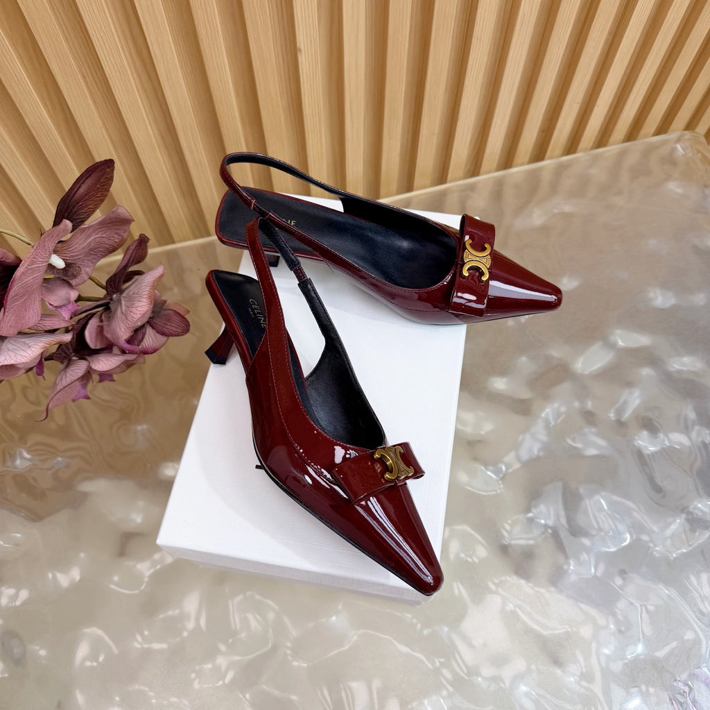 Triomphe Pointed Toe Kitten Heels