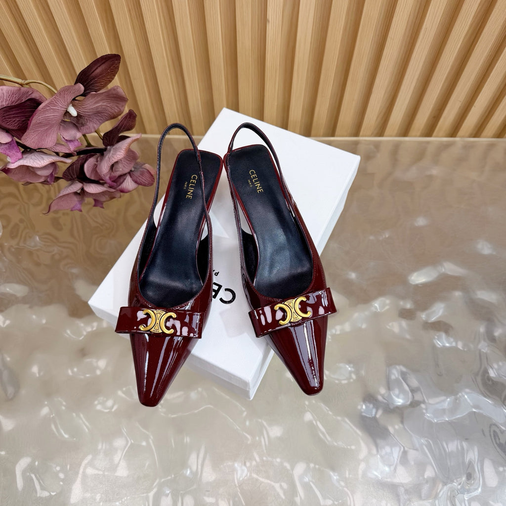 Triomphe Pointed Toe Kitten Heels