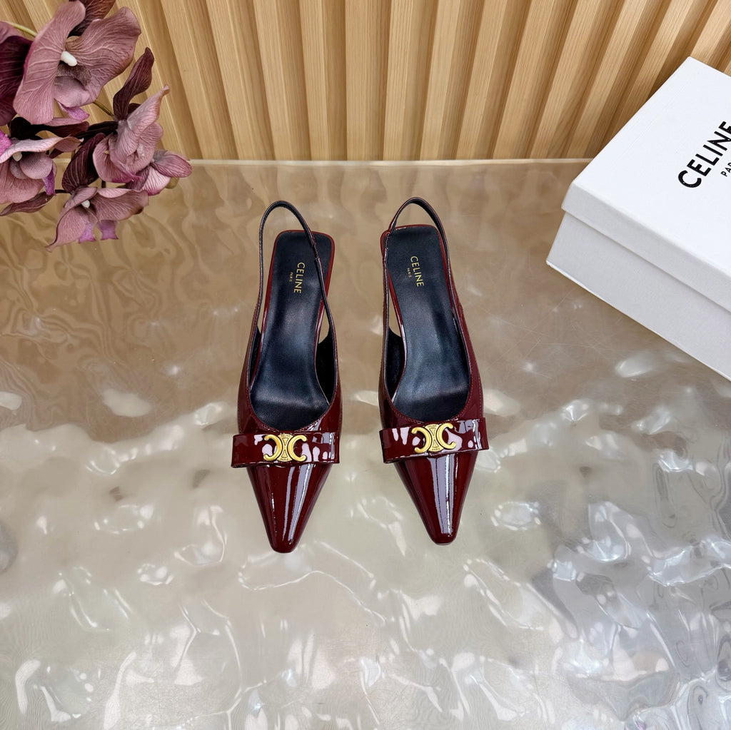 Triomphe Pointed Toe Kitten Heels