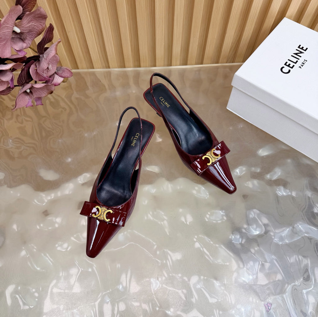 Triomphe Pointed Toe Kitten Heels