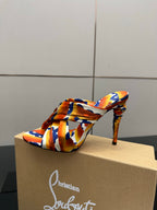 Red Sole Rose Heels | Satin Stiletto Sandals