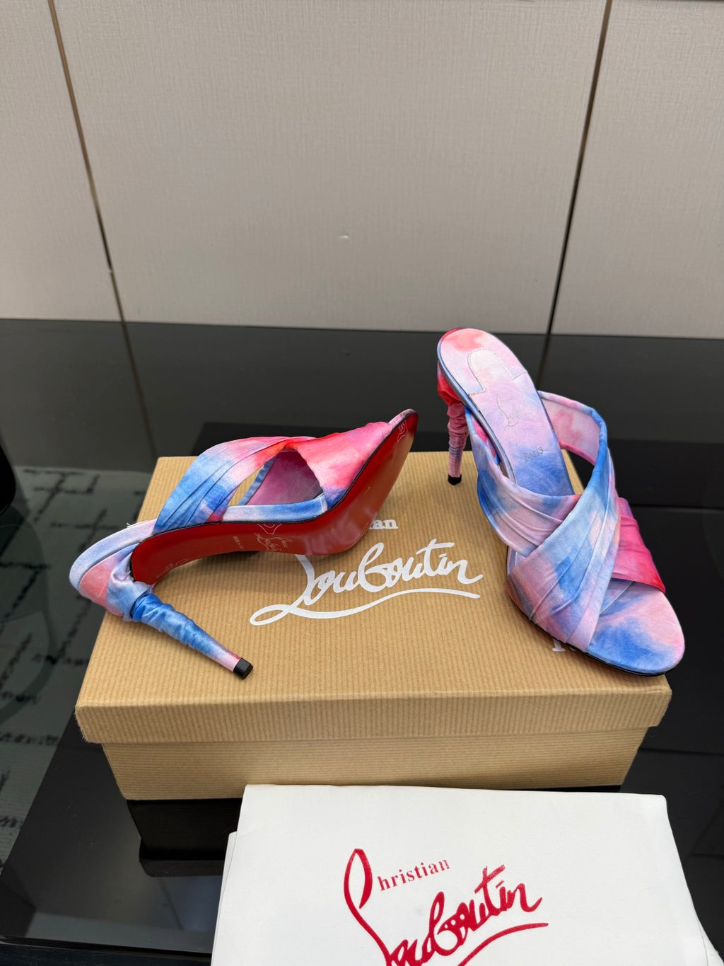 Red Sole Rose Heels | Satin Stiletto Sandals