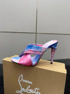 Red Sole Rose Heels | Satin Stiletto Sandals