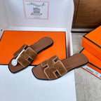 Oran Style Slide Sandals | Velvet Flat Summer Slippers