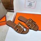 Oran Style Slide Sandals | Velvet Flat Summer Slippers