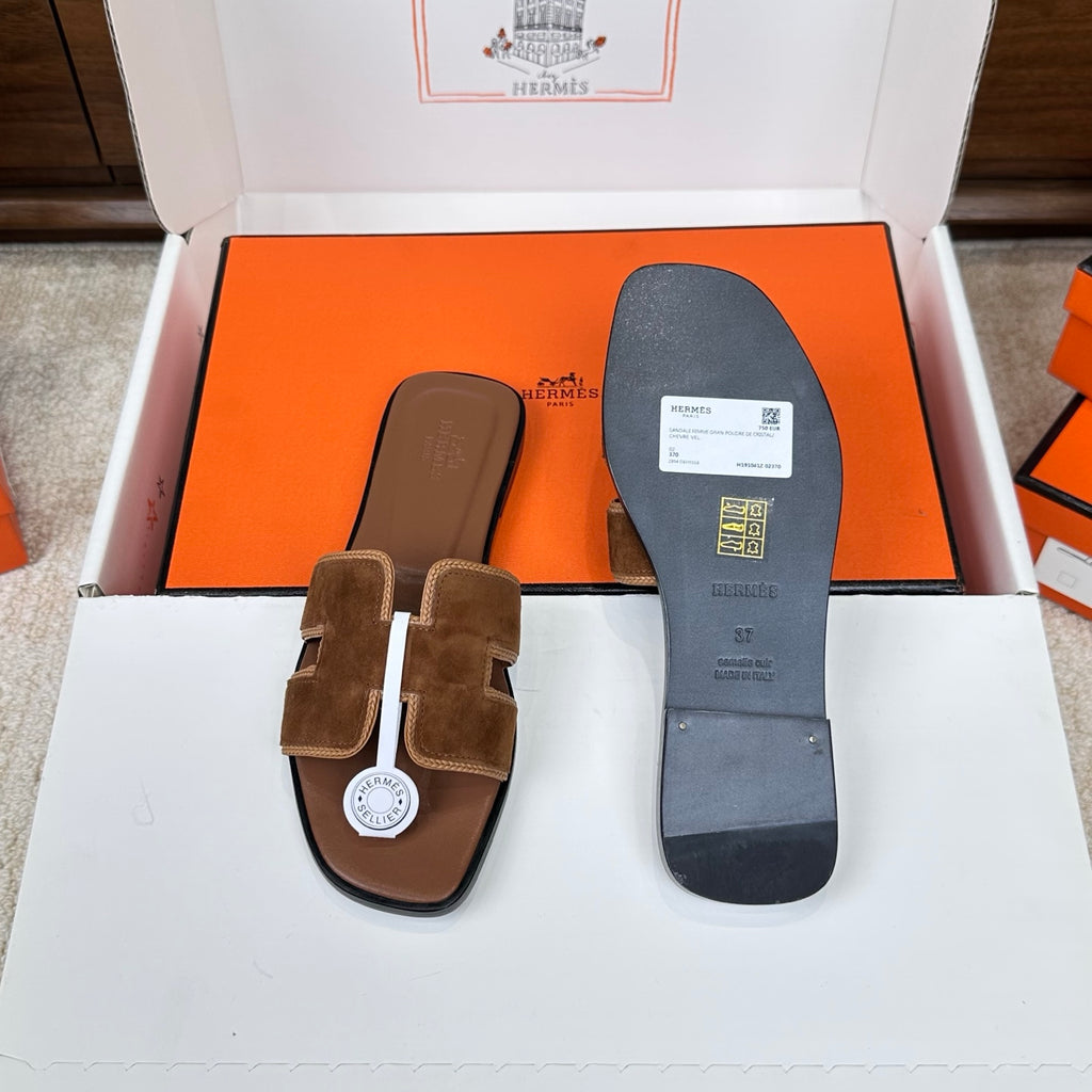 Oran Style Slide Sandals | Velvet Flat Summer Slippers
