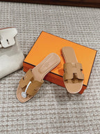 Oran Style Ostrich Texture Slides | Luxury Flat Sandals