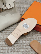 Oran Style Ostrich Texture Slides | Luxury Flat Sandals