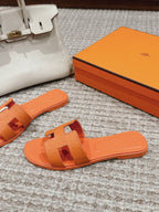 Oran Style Ostrich Texture Slides | Luxury Flat Sandals