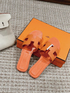 Oran Style Ostrich Texture Slides | Luxury Flat Sandals
