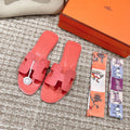 Oran Style Ostrich Texture Slides | Luxury Flat Sandals