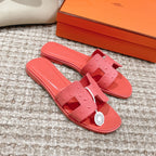 Oran Style Ostrich Texture Slides | Luxury Flat Sandals