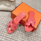 Oran Style Ostrich Texture Slides | Luxury Flat Sandals