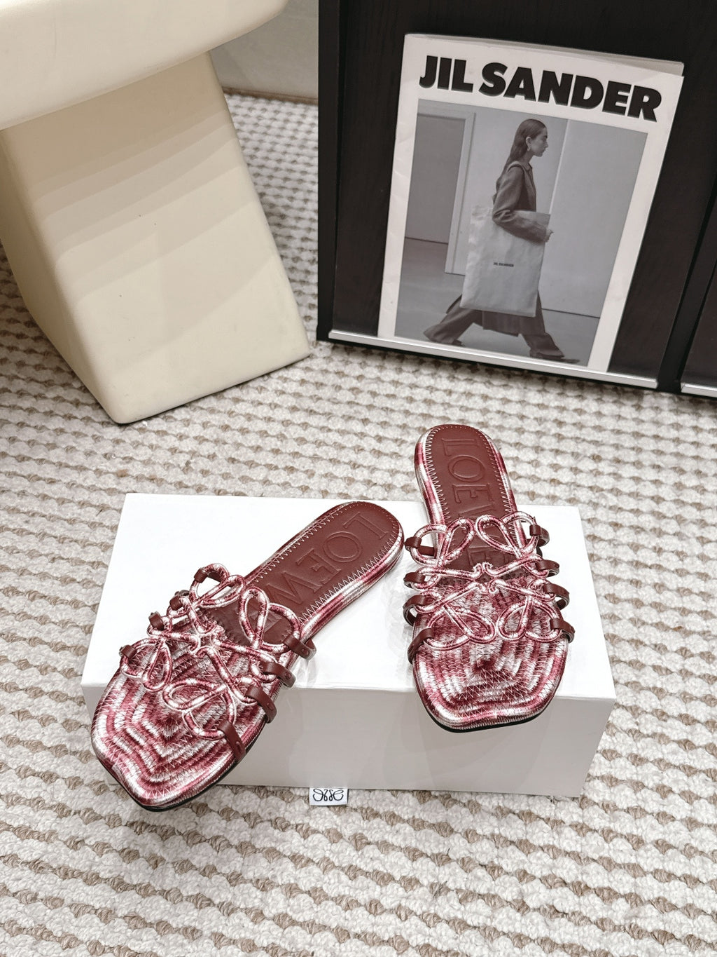 Woven Cutout Slide Sandals | Leather Flat Summer Slippers