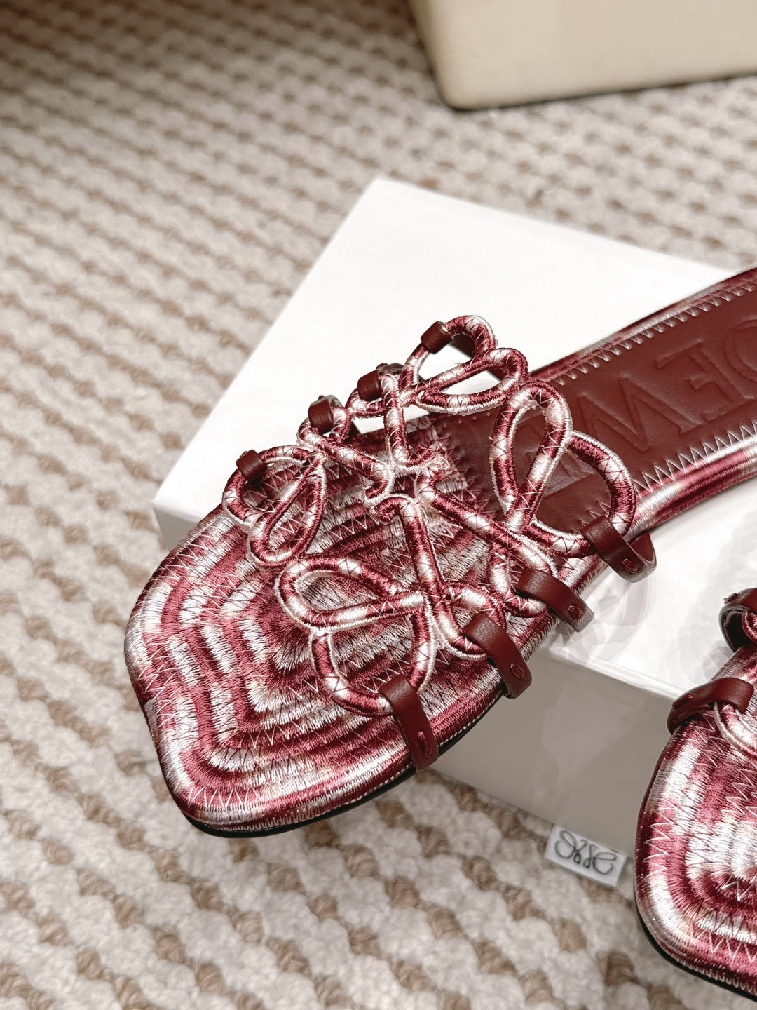 Woven Cutout Slide Sandals | Leather Flat Summer Slippers