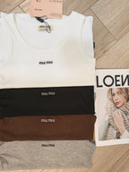 M M Embroidered Logo Tank Top