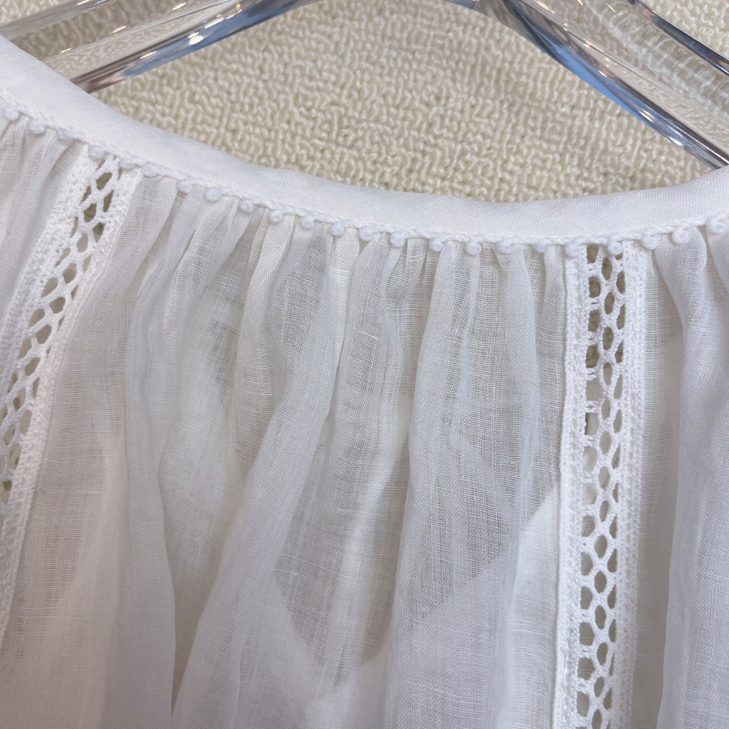 French Embroidered Linen Blouse | Lightweight Summer Shirt