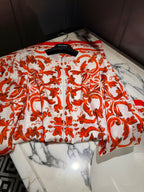 Red Ceramic Print Dress | Elegant Summer Midi Dress